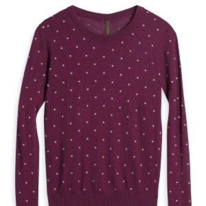 Polka Dot Cotton Blend Pullover